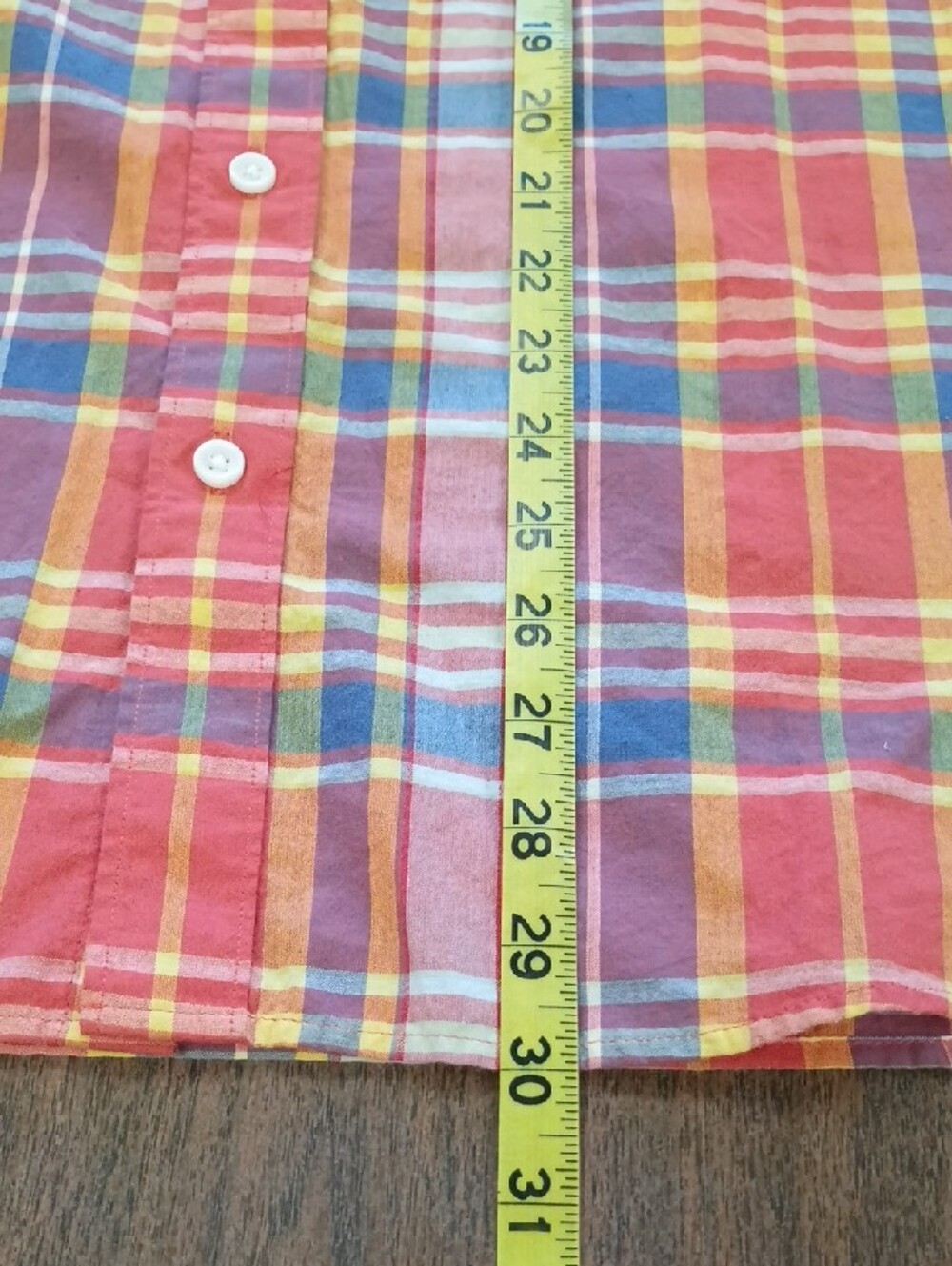 J.Crew Red Multicolor Plaid Short Sleeve Button Down Shirt Size Medium - Picture 9 of 11